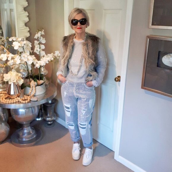 Kookai Jackets & Blazers - EUC Kookaï ombre grey faux fur short vest Size L